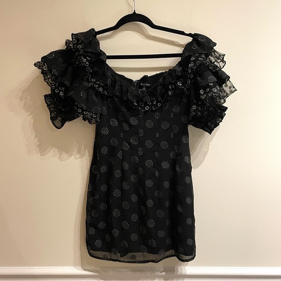 For Love & Lemons Black Ruffle ADELLA PARTY DRESS Size Small - Picture 6 of 8
